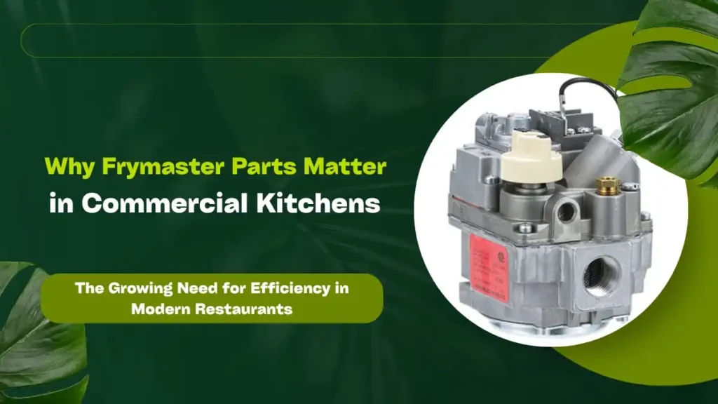 Commercial kitchen fryer maintenance with genuine Frymaster parts. Professional technician inspecting fryer components for quality food service repair.