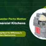 Commercial kitchen fryer maintenance with genuine Frymaster parts. Professional technician inspecting fryer components for quality food service repair.