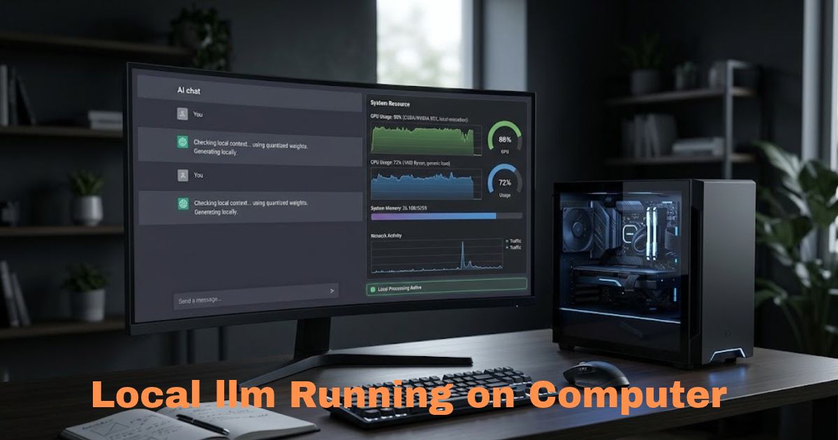 Local LLM running an AI model directly on a desktop computer